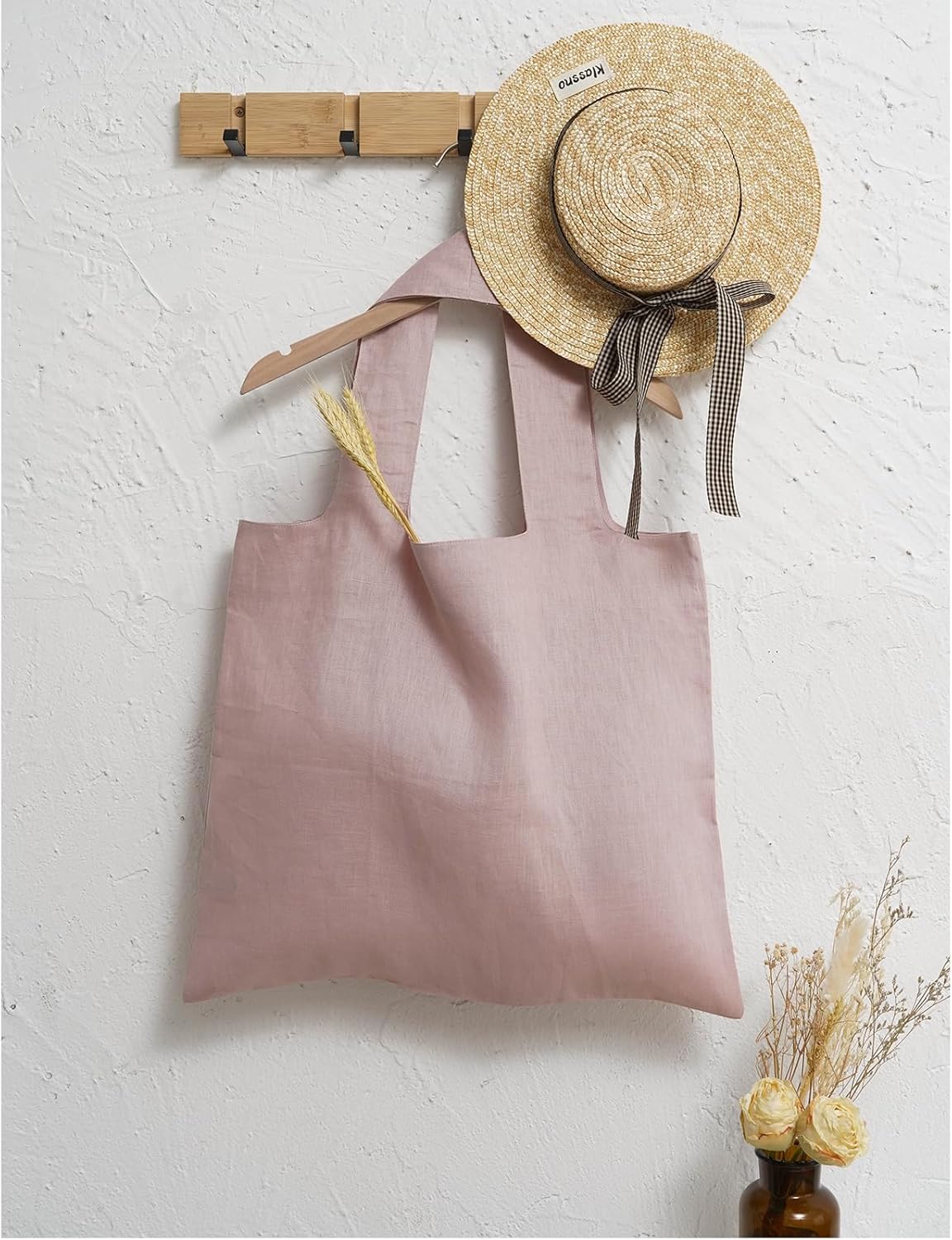100% Pure Linen Reusable Shopping Bags for Shoulder Grocerie Bags Heavy Duty with Handles