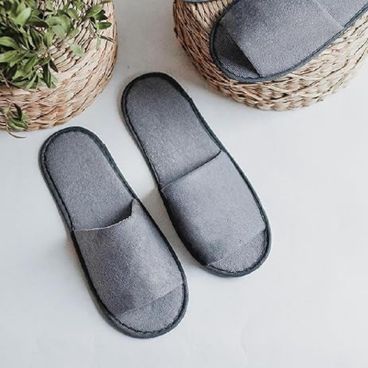 Kiuiom Ciabattine Spa Morbide,Pantofole Hotel,Ciabatte Ospiti,Pantofole in Pile Corallo Punta Chiusa Pantofole Portatili Unisex Antiscivolo per Hotel Spa Casa Viaggi (4 Paia 2#)
