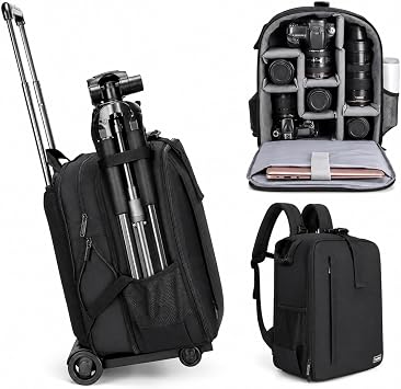 Cwatcun Large DSLR Camera Bags for Photographers with Waterproof Material