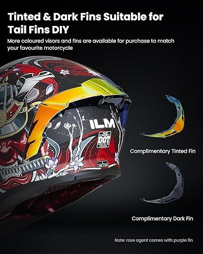 Miniatura 5 de ILM - Casco completo de motocicleta con Pinlock compatible con viseras y aletas transparentes y tintadas, casco para Street Bike y Motocross,
