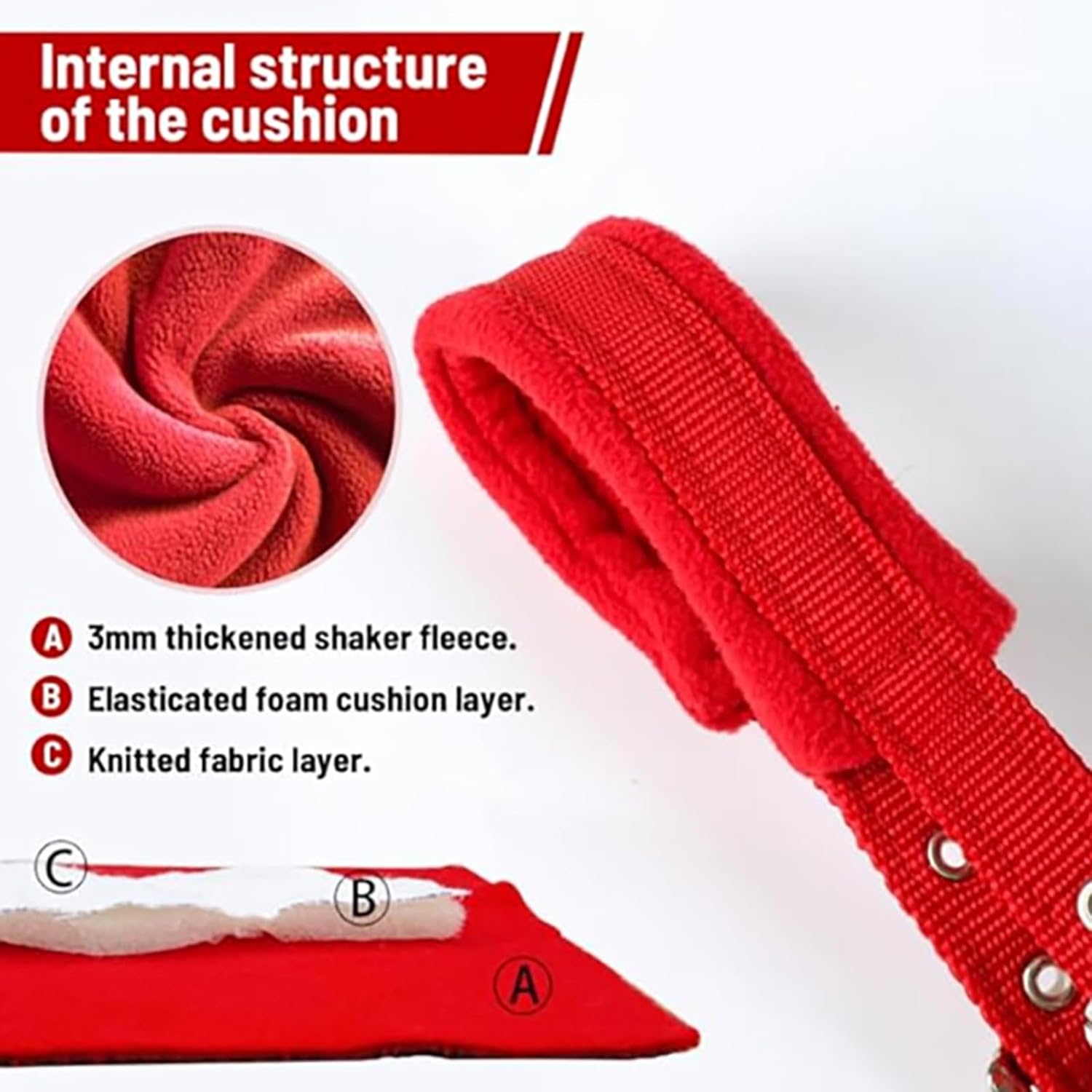 Horse Halter with Wool Lining, Adjustable Halter for Horses Satin Hardware to Prevent Friction, Breakaway Halters for Horses，Fits Pony, Yearling, Draft Horses (Red, M)