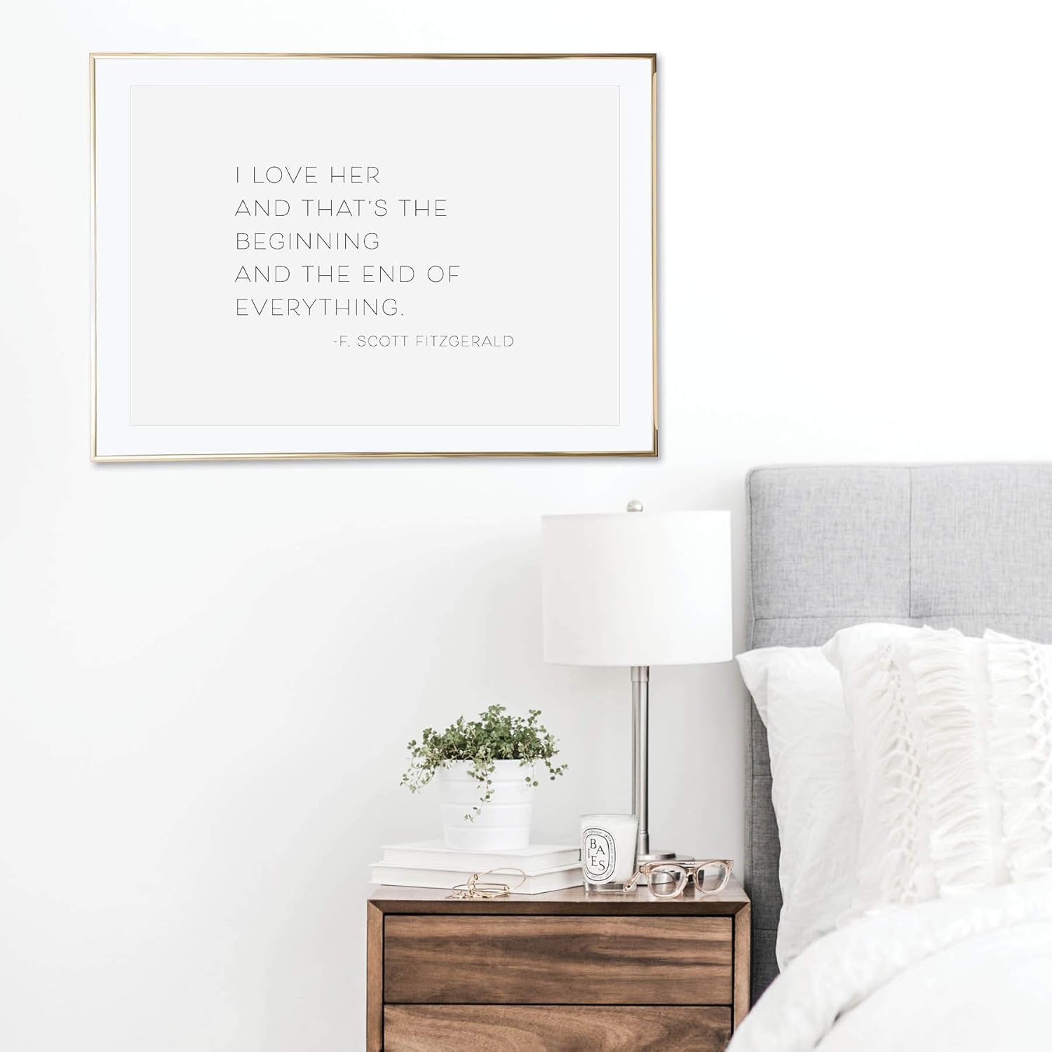 Amazon Com I Love Her And That S The Beginning And The End Of Everything F Scott Fitzgerald Quote Print Unframed Handmade Products
