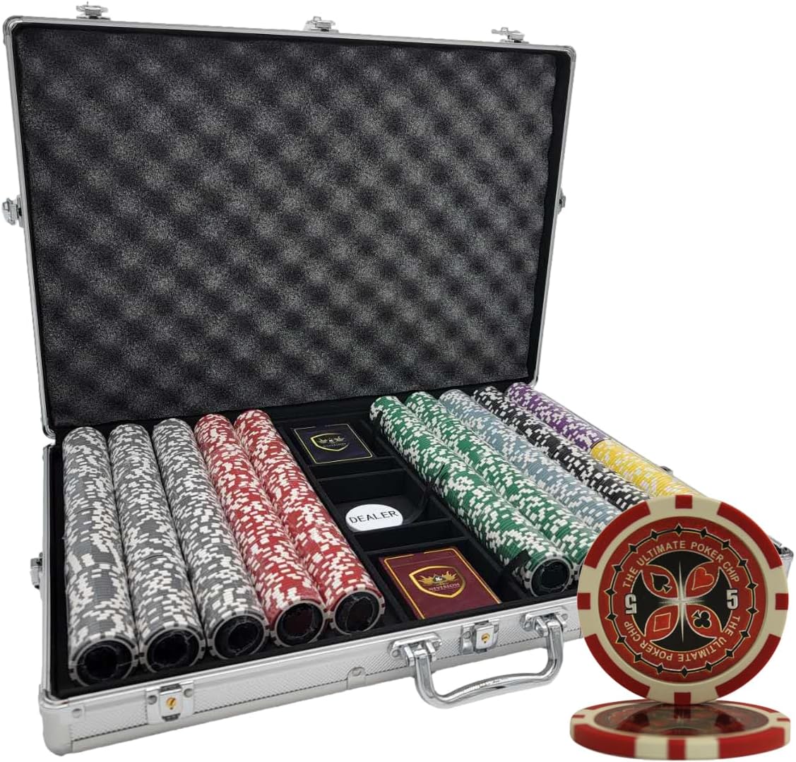 MRC 1000 pcs Ultimate Laser Poker Chips Set with Aluminum Case Custom Build