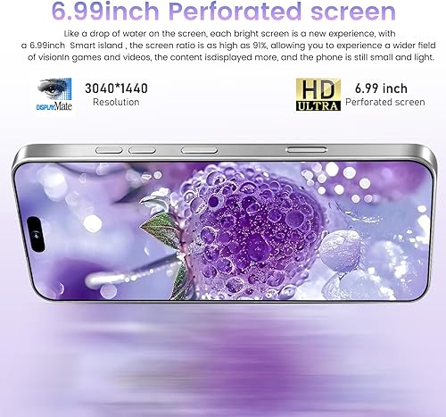 Miniatura 2 de Teléfono desbloqueado 16PROMAX  16+512GB Smartphone  Teléfono celular Android 14.0  Batería de larga duración 7000mAh  Pantalla HD de 6.99 pulgadas