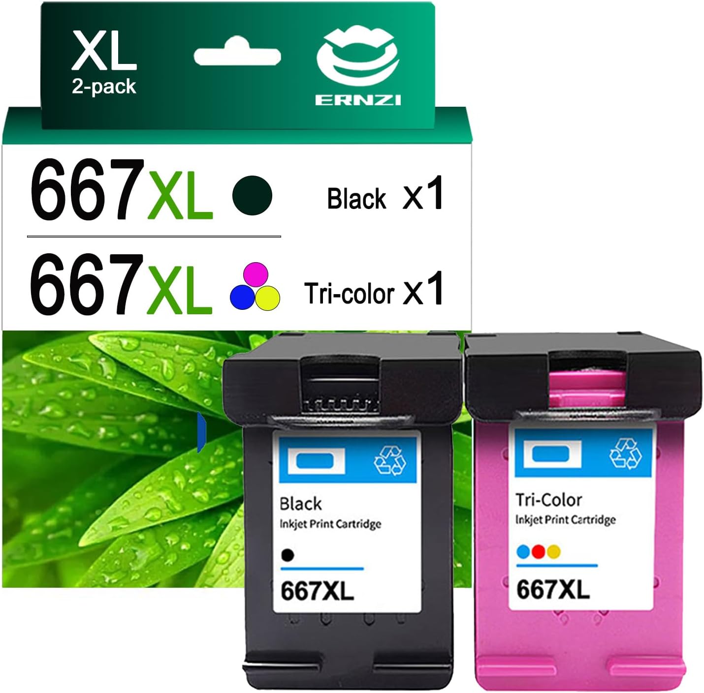 667XL Ink Cartridge Compatible for HP 667XL 667 XL Ink Cartridges Work for HP DeskJet Ink Advantage 1275 2374 2375 2376 2775 2776 6475 6476 6075 Printers