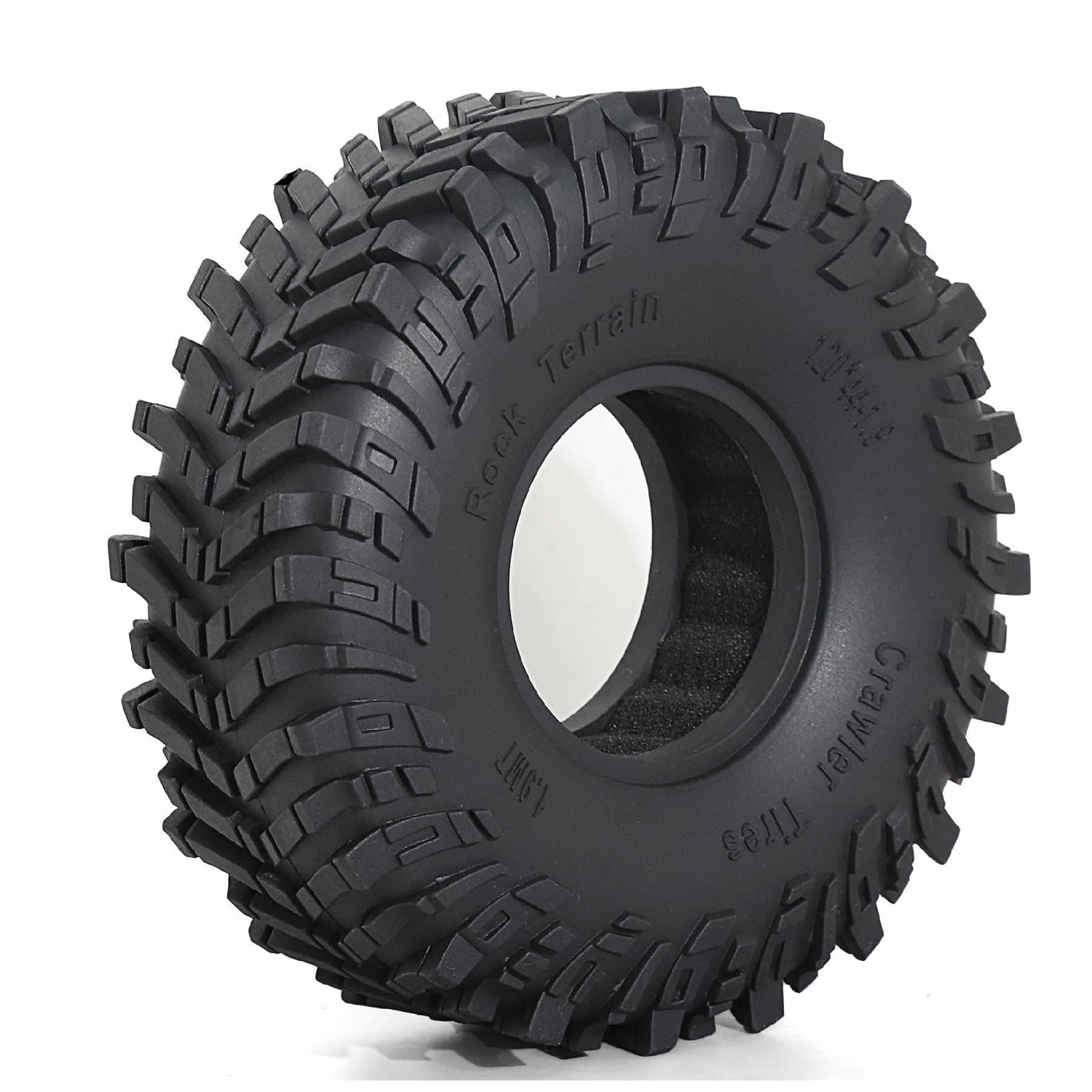 KINGCOO Pneumatici per auto RC, 4 pezzi, in gomma da 1,9 pollici, 120 x 44 mm, per scala 1:10, RC Rock Crawler, parti di aggiornamento per Axial SCX10 D90 TRX4 TRX6 RBX10 Tamiya Gen8 VS4-10 FCX10