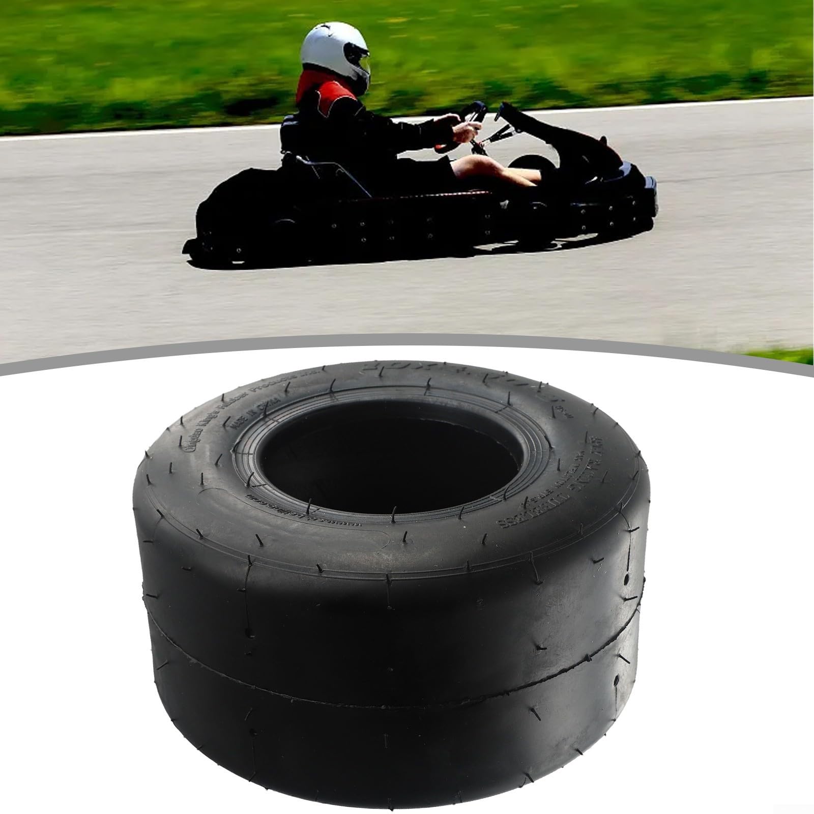 Pneumatici per kart 10x4.50-5 e 11x7.10-5, ruote di ricambio in gomma tubeless anteriore o posteriore per kart, pneumatico fuoristrada non deformabile antiusura (10x4.50-5)