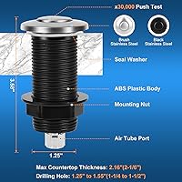 Vista 5 de Kit de interruptor de aire para eliminación de basura, interruptor de aire superior del fregadero para eliminación de residuos de alimentos, botón