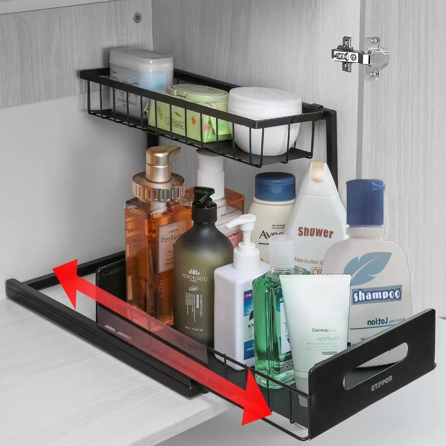 Under Sink Organizer - Pull Out Cabinet Organizer 2-Tier Slide Out ...