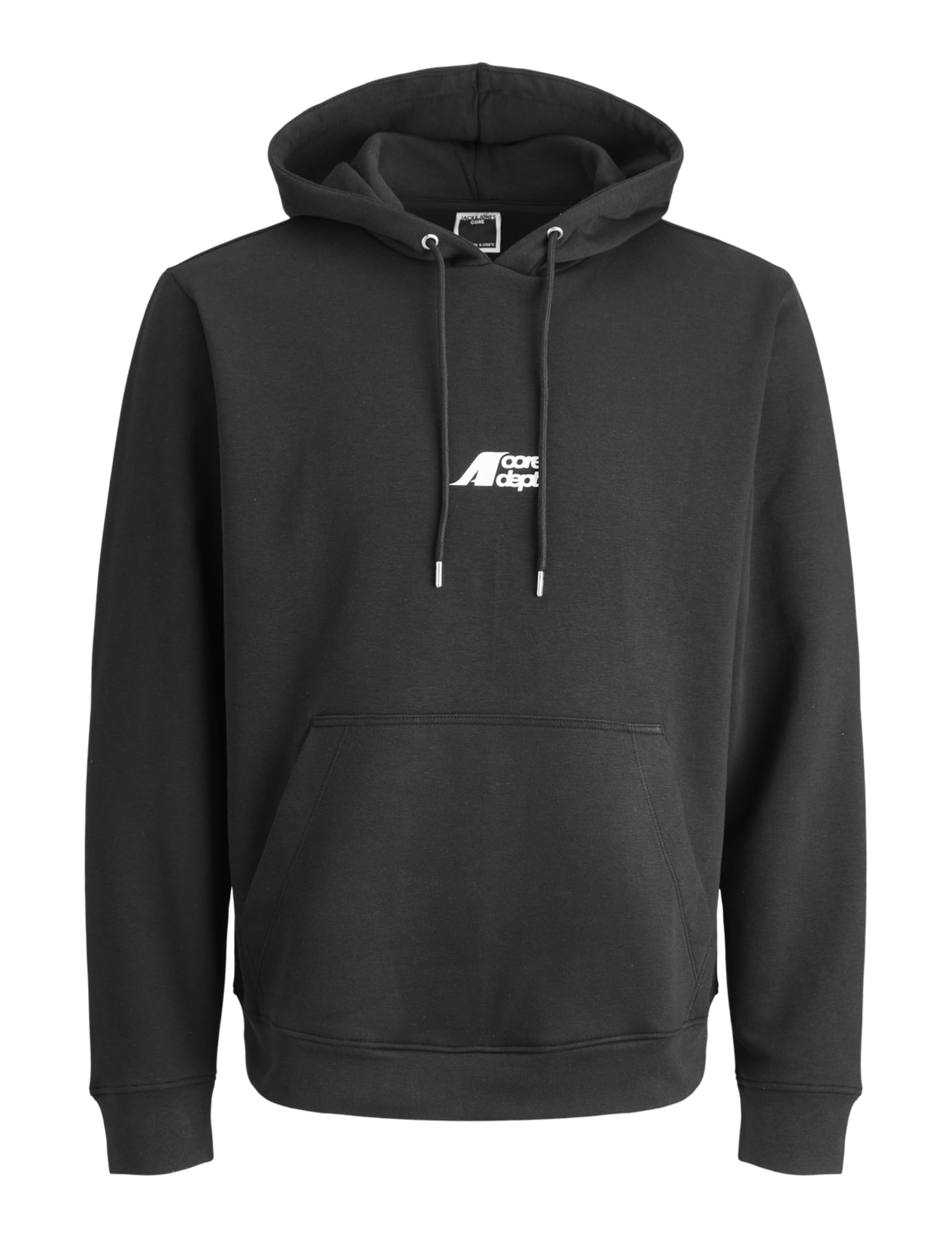 JACK & JONES Men's Jcotier Print Sweat Hood Pls, Black, 4XL