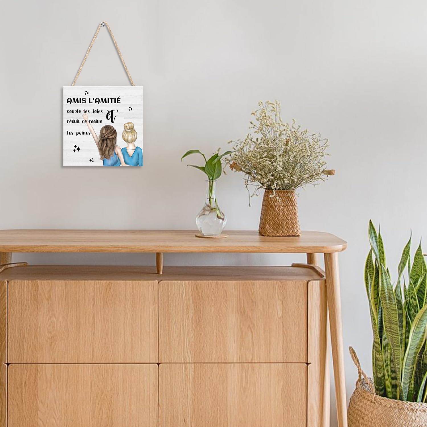 Cadeau Anniversaire Fille 15 Ans - Marque-page Bois + Plaque Cœur - Ensemble 2 Pièces, Déco Bureau