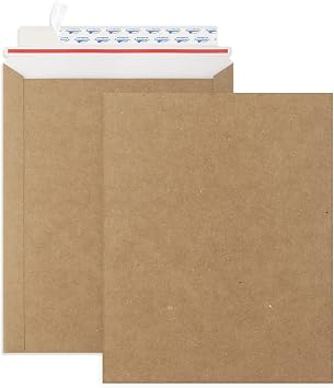 9x11.5 Self Seal Photo Document Mailers 25 Pack Stay Flat Brown Cardboard Envelopes, 9.25 x 11.75 Inches