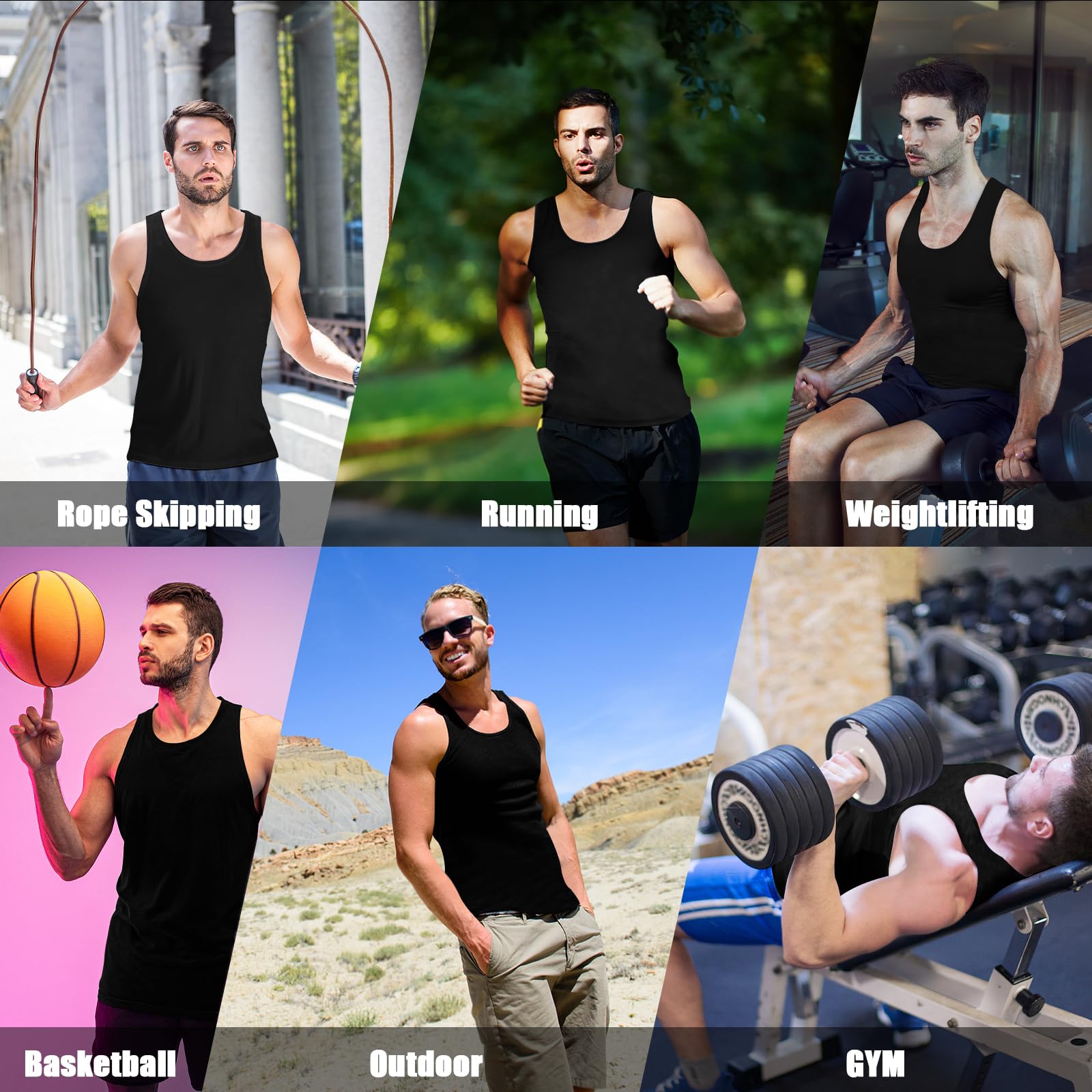 Donason Men's Sweat Vest Workout Waist Trainer Sauna Suit Shirt for Men Heat Trapping Compression Gym Slimming Tank Top 4