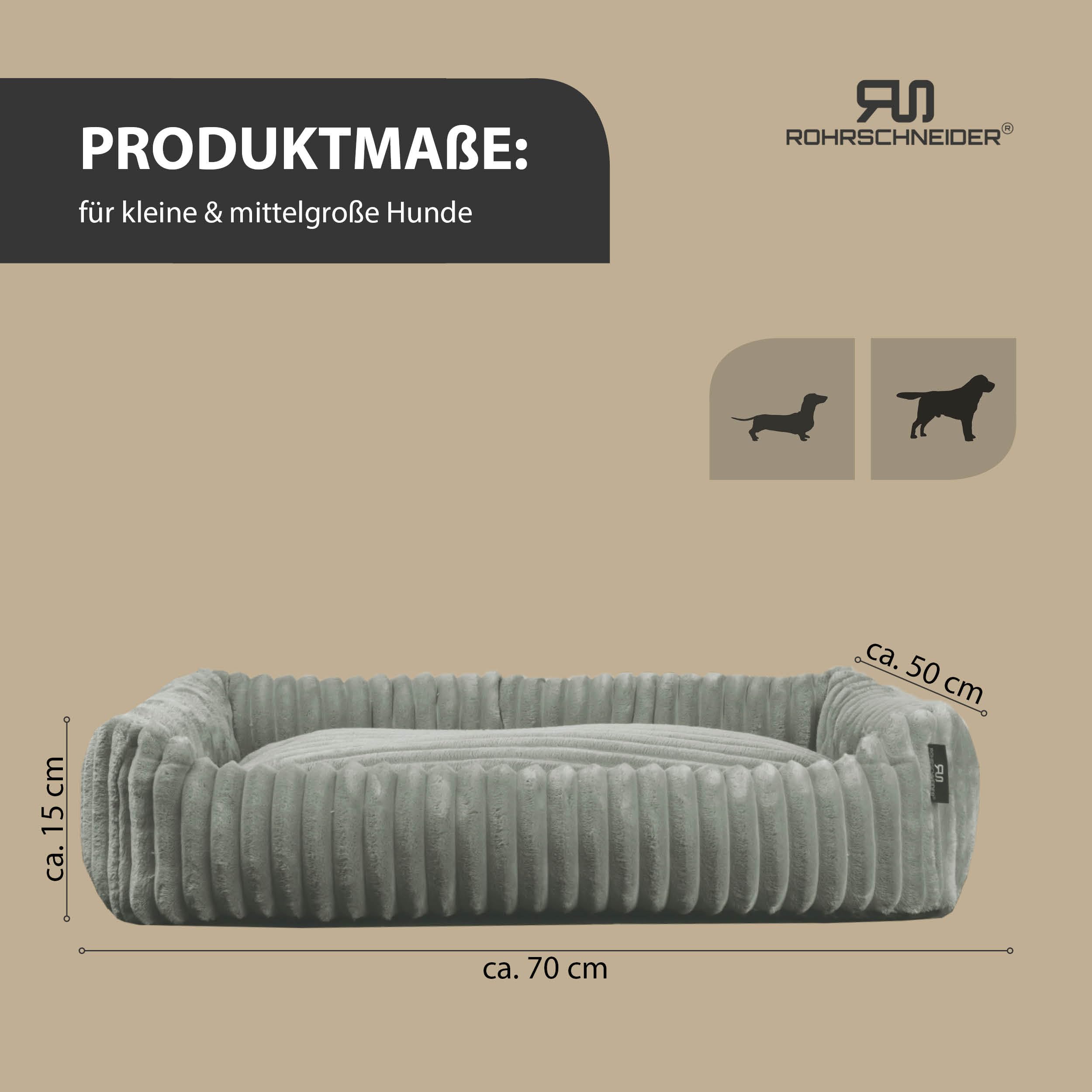 Rohrschneider Kuschelsofa Deluxe, kl. & mittelgr. Hunde/Katzen, grau