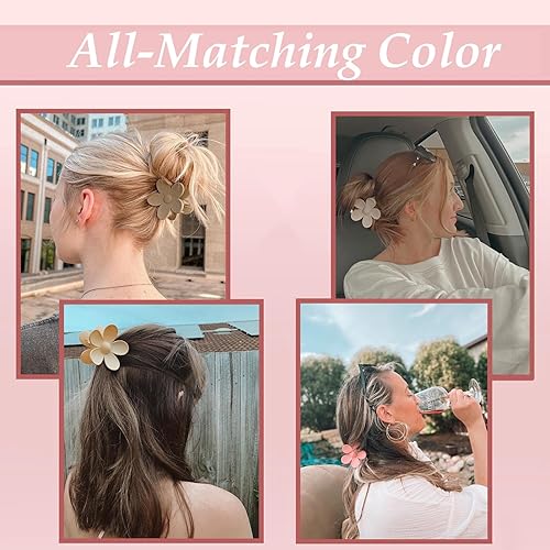 Miniatura 4 de Juego de 9 pinzas para el cabello mate pinzas de metal antideslizantes grandes para cabello grueso y fino, 9 estilos con fuerte sujeción en color