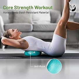 Slim Panda Pilates Ball with Pump, 9 Inch Small Exercise Ball, Anti Burst Mini Yoga Ball for Stability, Workout, Barre, Core Strength, Physical Therapy, Balance, Stretching