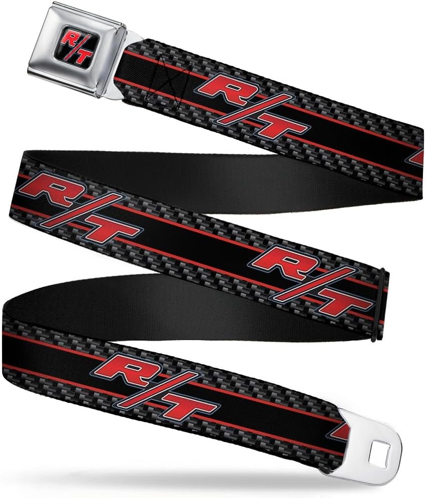 Dodge Seatbelt Buckle Belt, Dodge Challenger RT Emblem Carbon Fiber Stripe