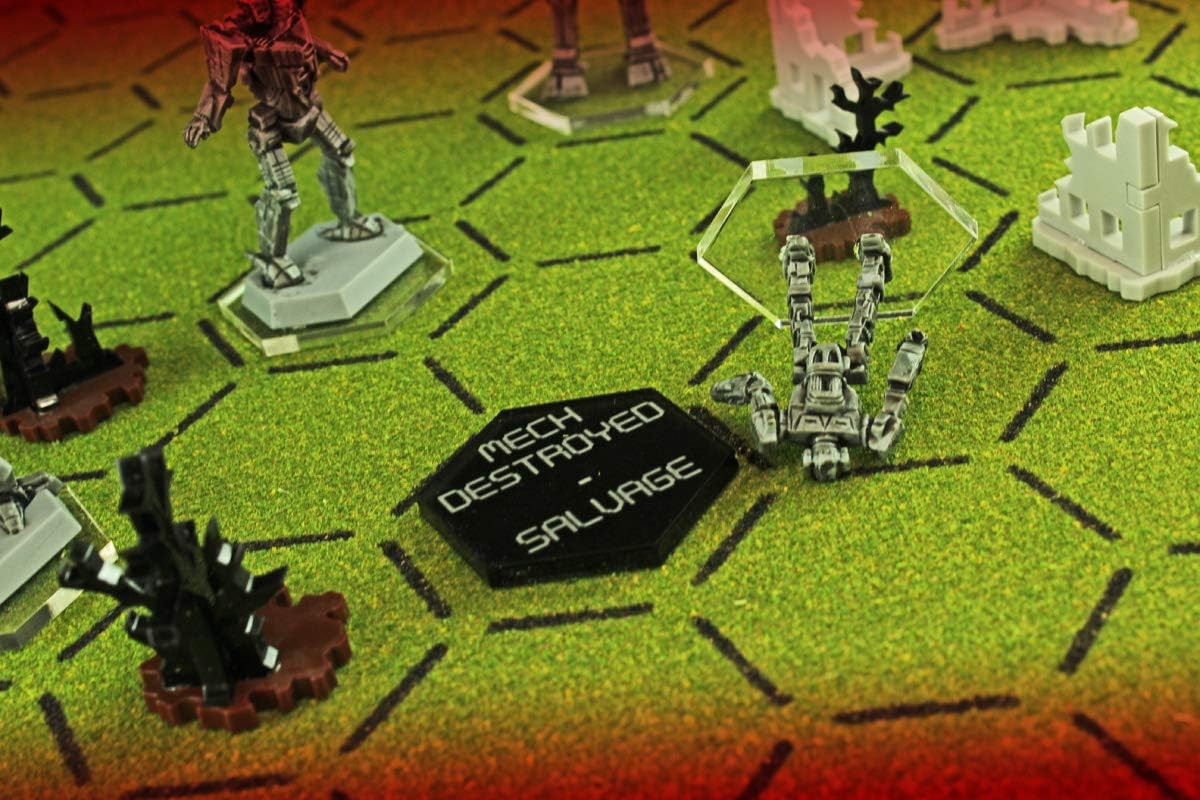 LITKO Destroyed Salvage Tokens Compatible with Battletech, Translucent Grey (5)