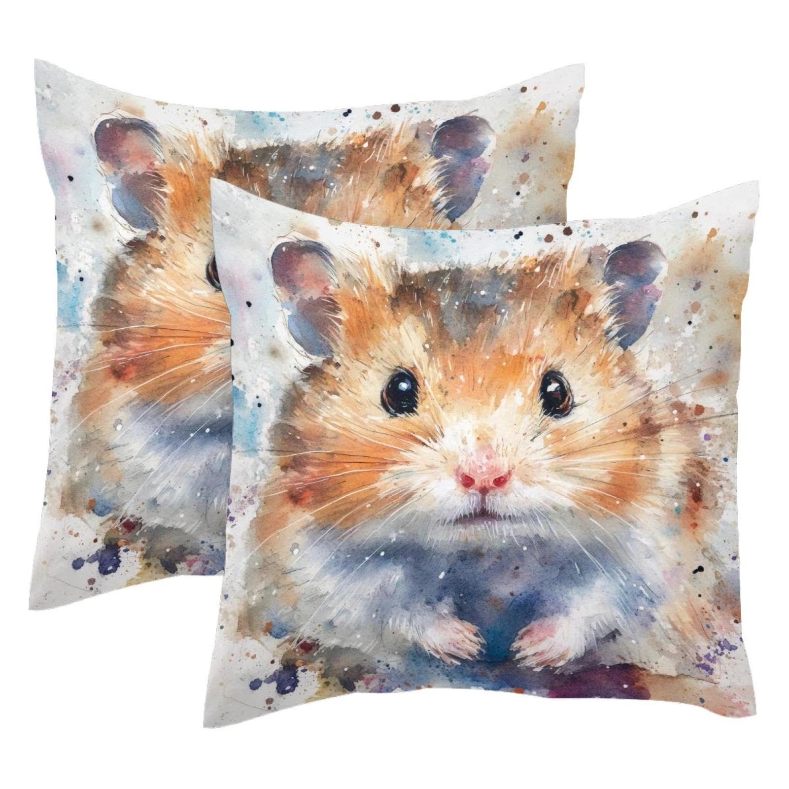 Housse de coussin velours doux de qualité supérieure motif peinture aquarelle