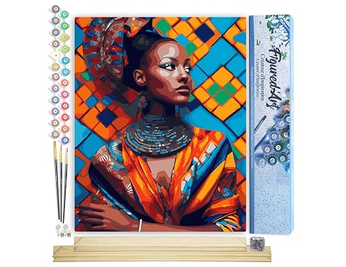 Figured'Art Pintar por Numeros Adultos Belleza Africana Tradicional
