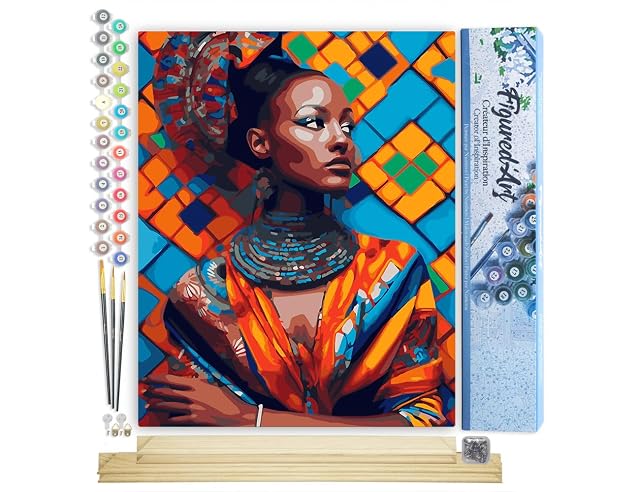 Figured'Art Pintar por Numeros Adultos Belleza Africana Tradicional