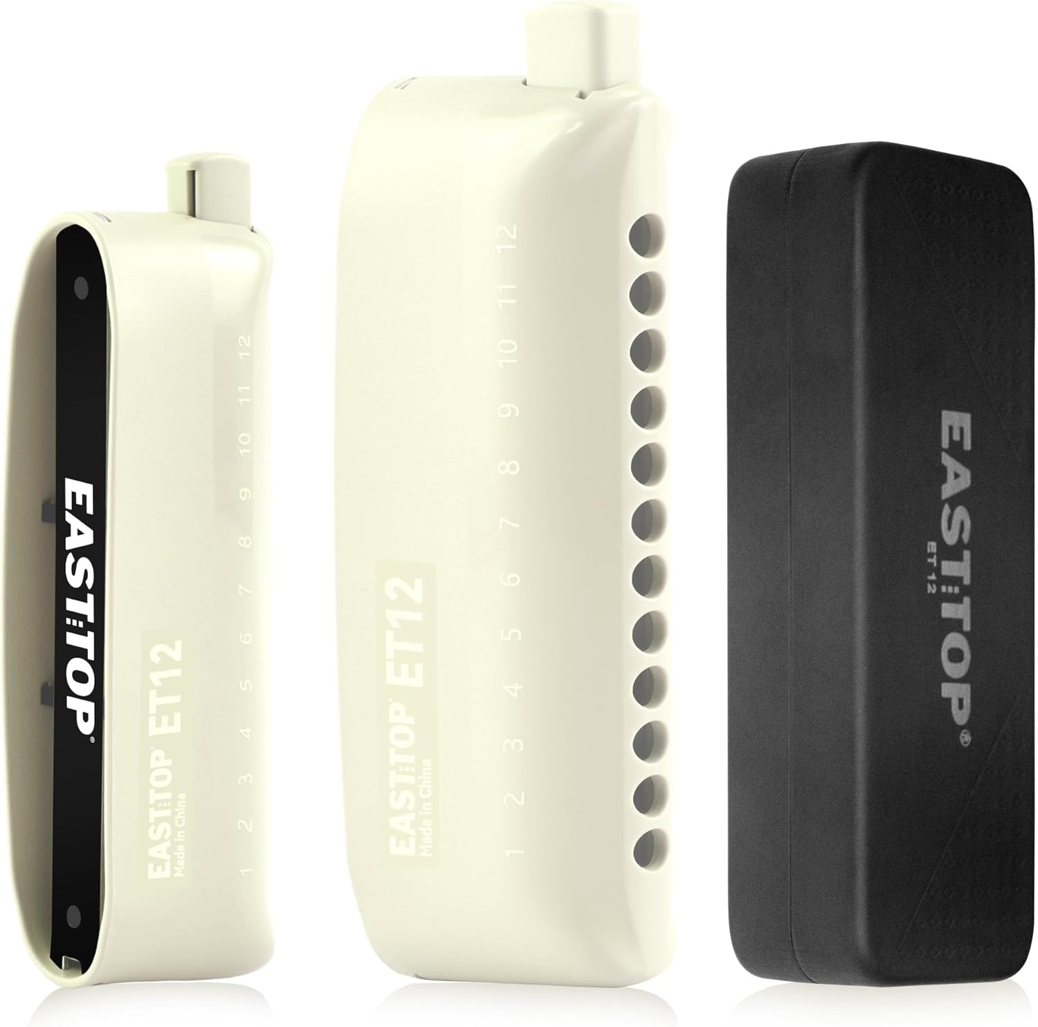 EAST TOP ET12 Chromatic Harmonica in G for Adults and Professionals with Unique Modern Design, IVORY Cover