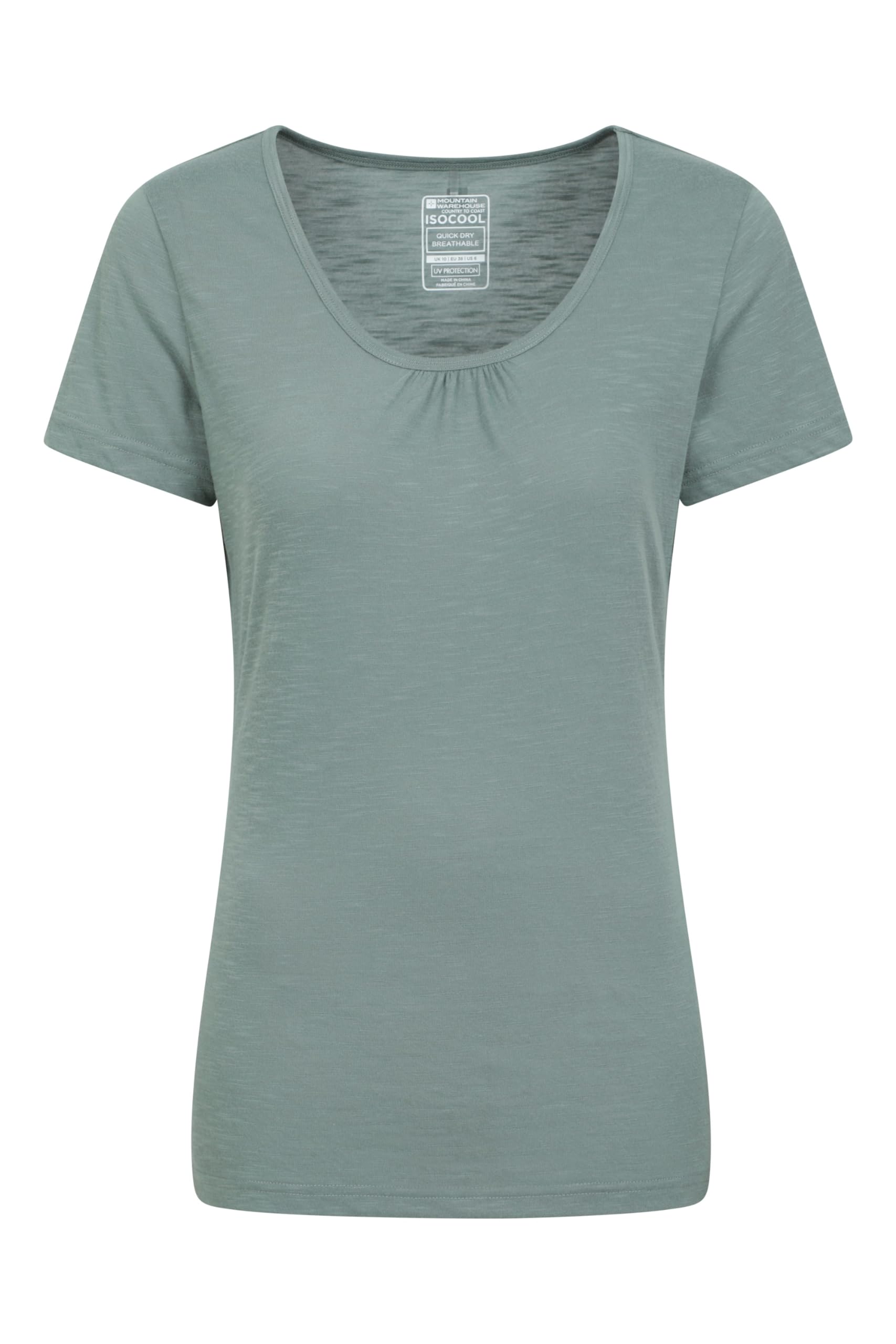 Mountain Warehouse Women's Khaki Agra T-Shirt - Lightweight Shirt, Quick Dry, Breathable Tee, Sweat Wicking Tee Shirt - For Spring Summer & Outdoors Size 16