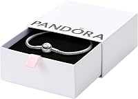 Pandora Moments Sterling Silver Snake Chain Bracelet - Compatible with Moments Charms, Adjustable Women's Jewelry Gift Box