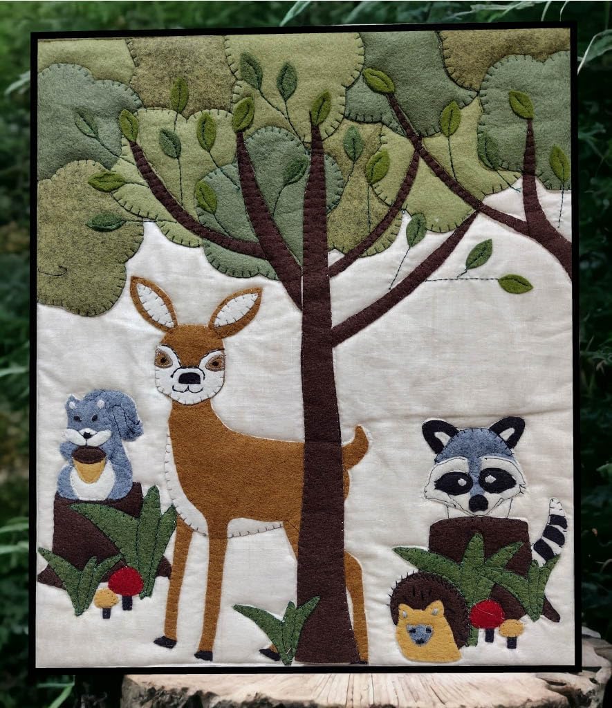 Rachel's Of Greenfield Forest Critters Wall Quilt Kit, Quilt Kits for Beginners, Quilt Kit, Summer Decor, Finished Size is 13" x 15"
