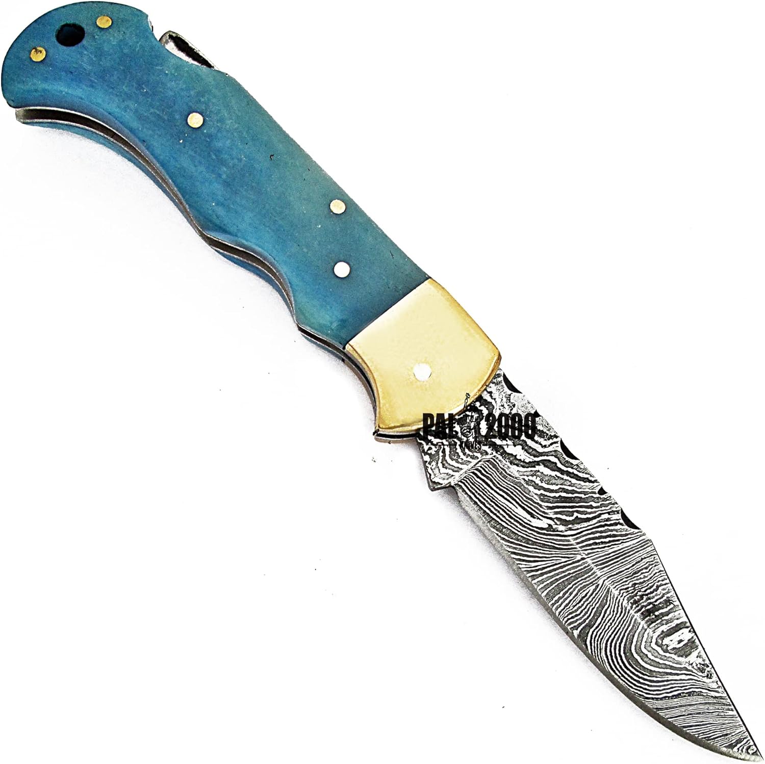 PAL 2000 KNIVES POC-4010 Handmade Damascus Steel 6.5 Inches Folding Pocket Knife with Sheath 4010