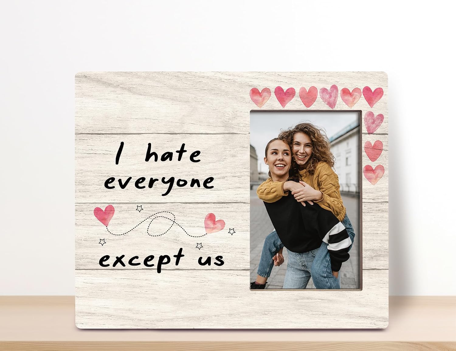 Orchroma Best Friend Birthday Picture Frames Gifts,Long Distance Friendship Gifts for BFF Besties Sister,4x6 Photo Frame (Except Us)