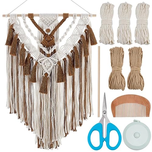 FREEBLOSS DIY Macrame Wall Hanging Kit Woven Tassel Tapestry DIY