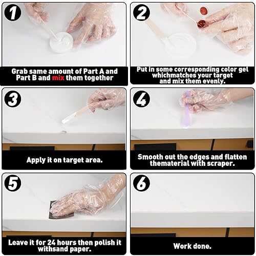 Miniatura 5 de Kit de reparación de virutas de granito y cuarzo, kit de reparación de porcelana de azulejos y fibra de vidrio, kit de reparación de bañera de