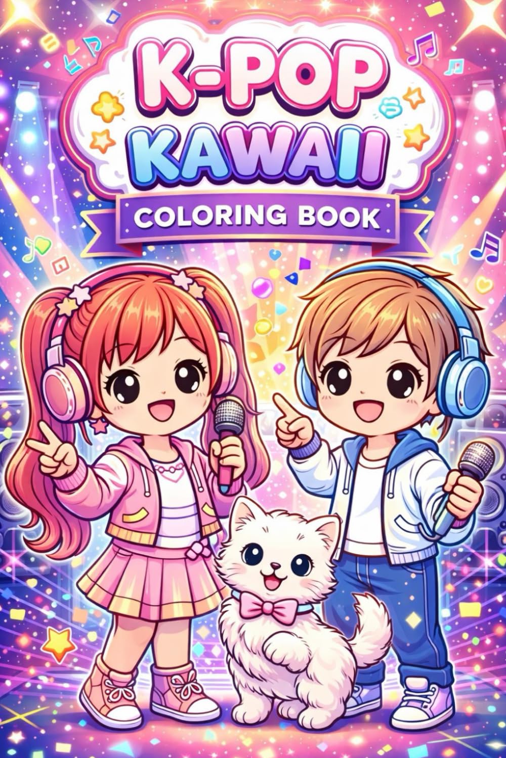 K-Pop Kawaii Coloring Book: Cute Chibi Idols, Dancing Friends & Happy Moments A Fun Coloring Book for Kids