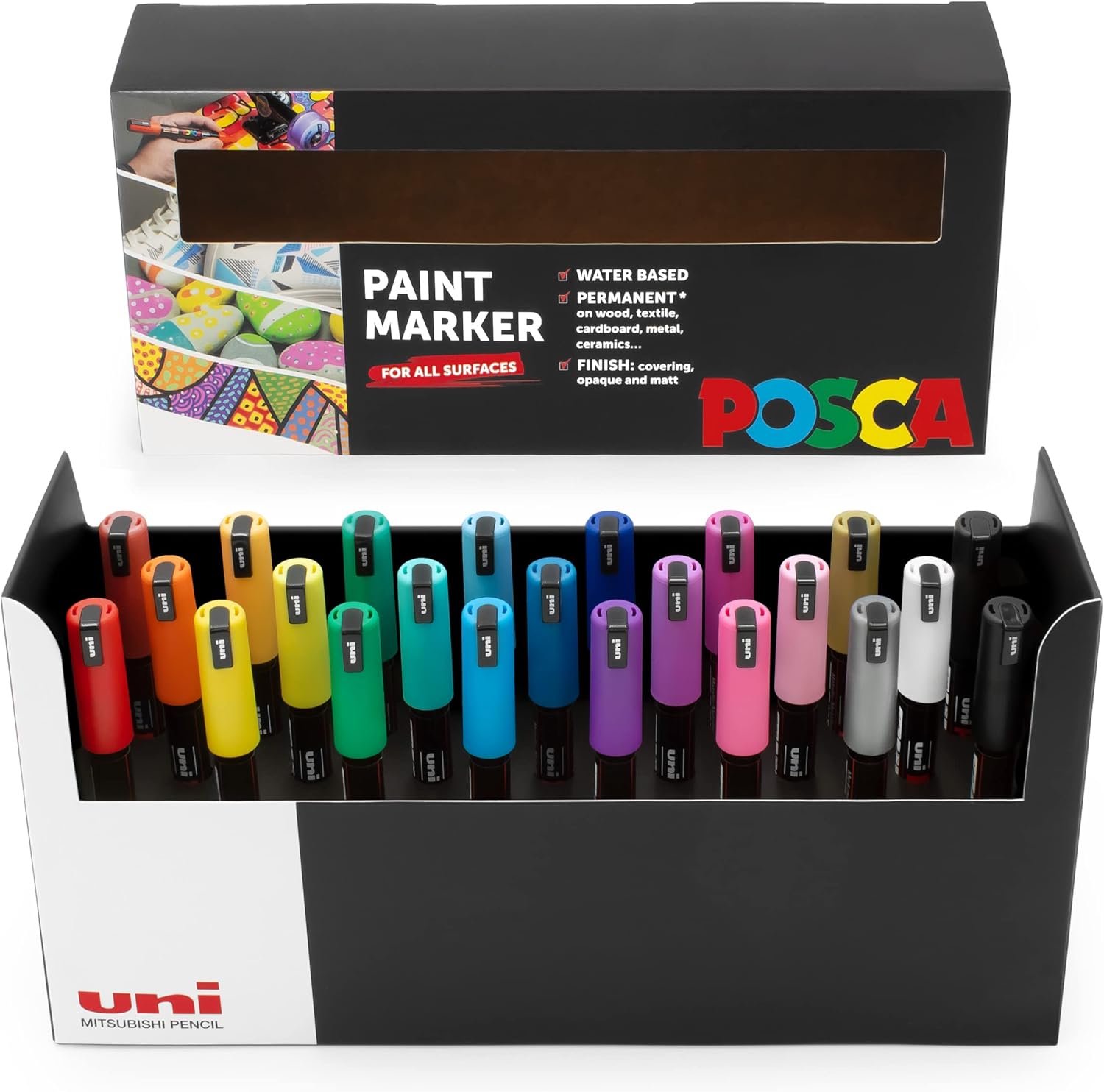 Posca Paint Marker Art Pens 1.82.5mm Deskset Gift Set (PC1MR Desk Set of 23) Markers