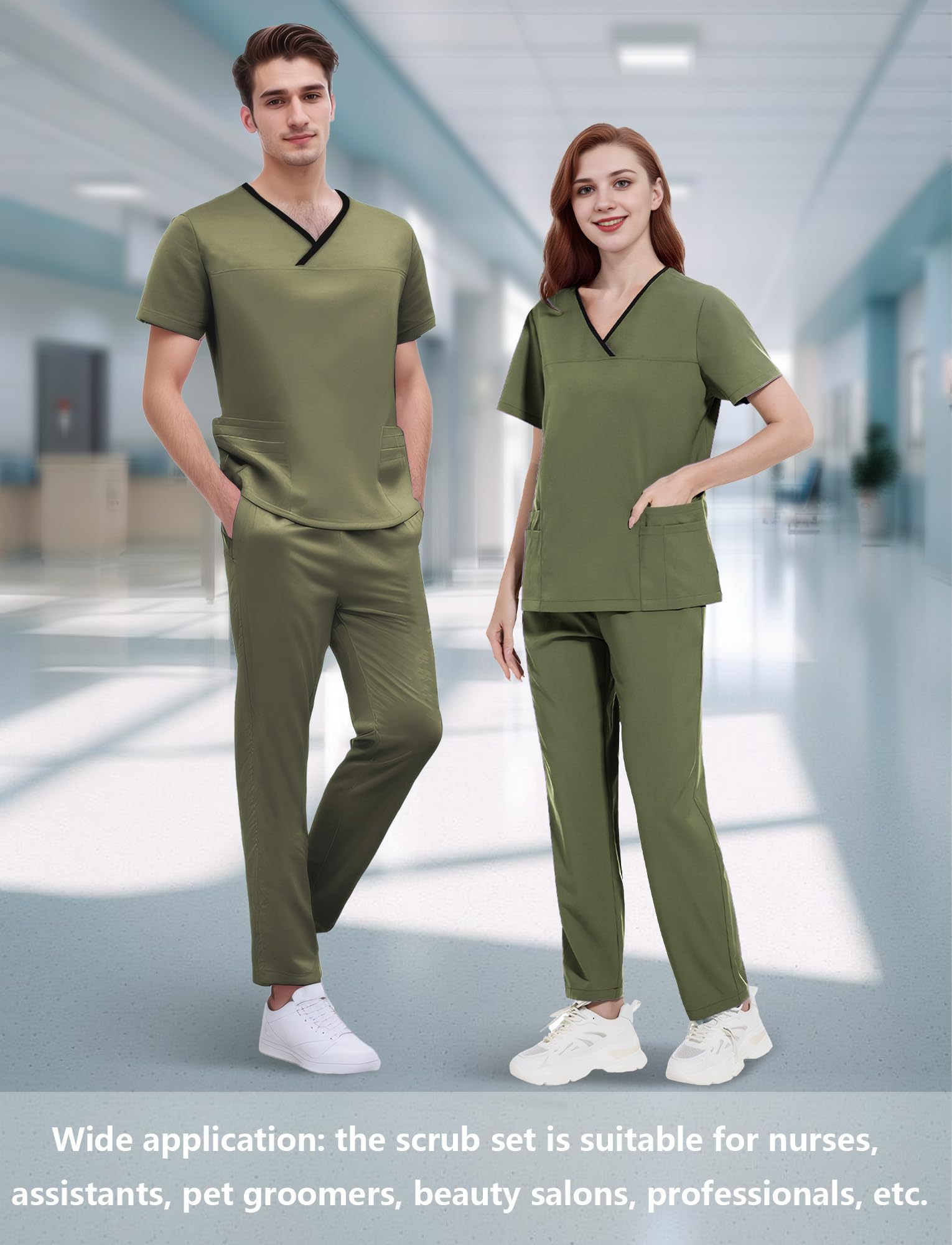 Ropa Profesional Médica Unisex con Parte Superior en un Cinturón Elastico Cura de Manguera