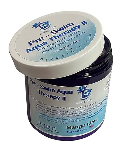 Miniatura 3 de Diva Stuff Pre-Swim Aqua Therapy Loción Corporal Neutralizante de Cloro, protege la piel del cloro y el agua salada (resistente al agua de lima