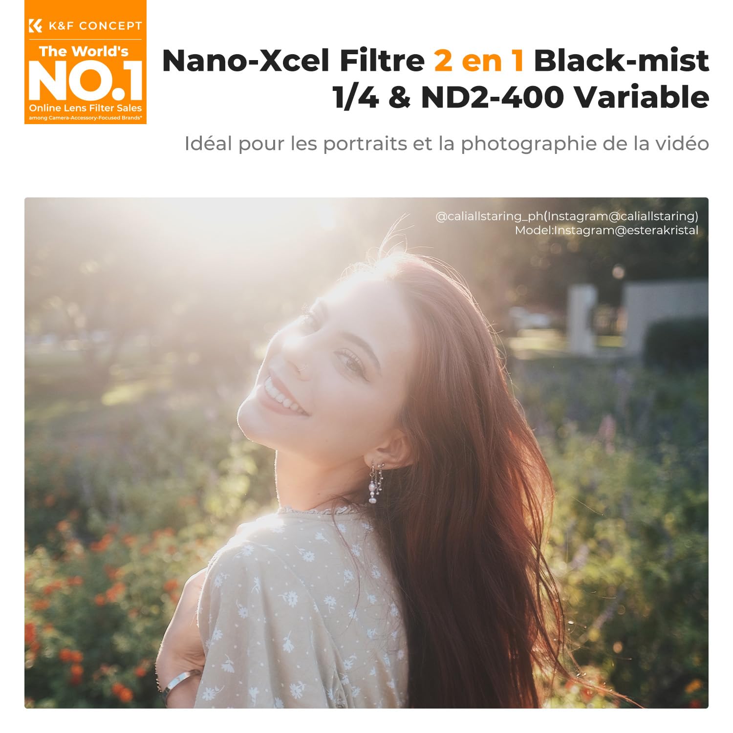 K&F CONCEPT Filtre 55mm Black-Mist 1/4 et Filtre ND Variable nd2-400 2 en 1 pour Objectif Appareil Photo