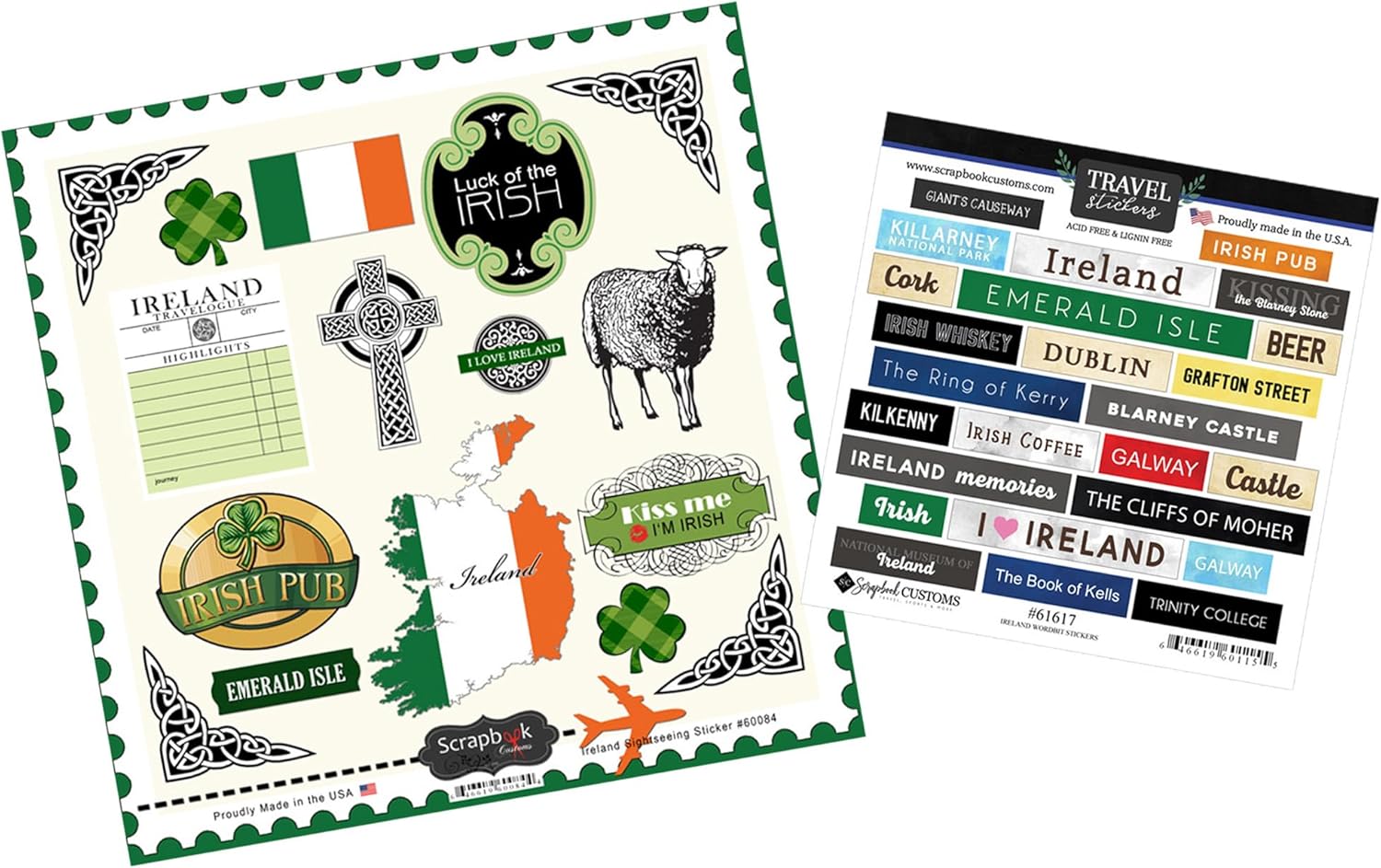 Ireland Scrapbook Stickers Decorative Irish Stickers for