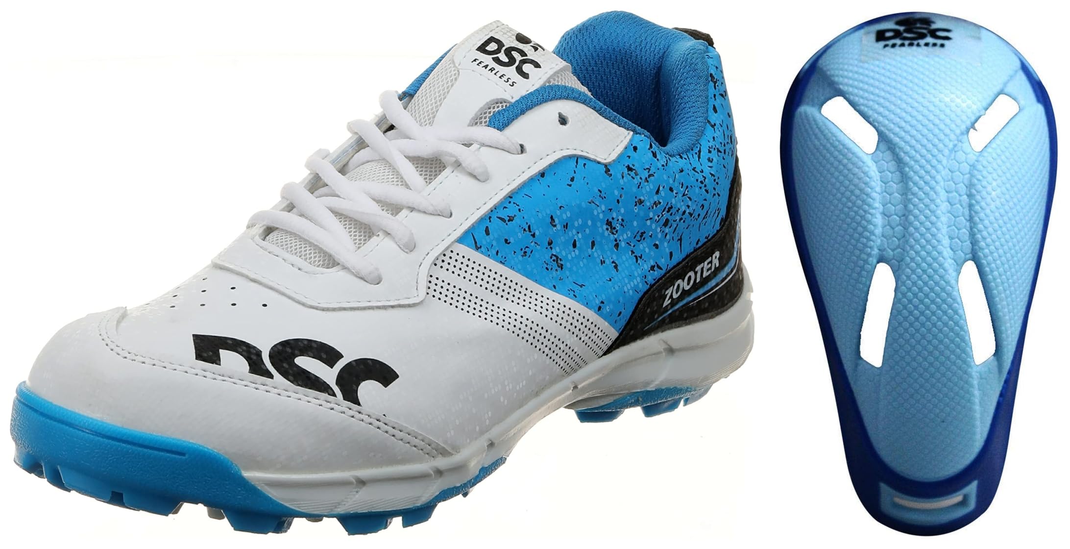 DSC Zooter Cricket Shoe for Men and Boys, Size-8 UK (White-Blue) Armour Cricket Abdominal Guard (Mens, Multicolour)-image-23