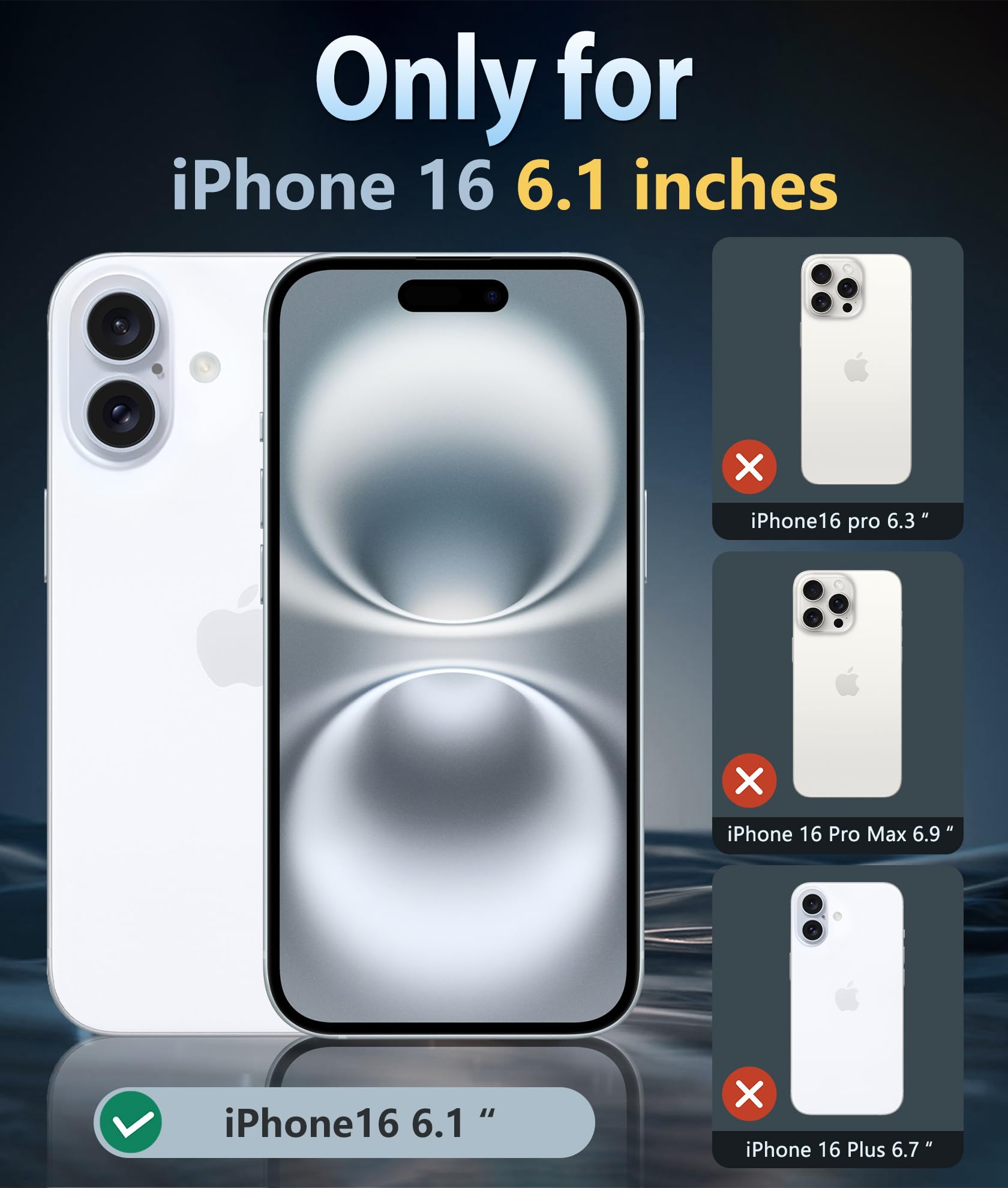 FNTCASE for iPhone 16 Phone Case: Clear Magnetic Military Grade Drop Protection Anti Yellowing Slim Case - Image 2