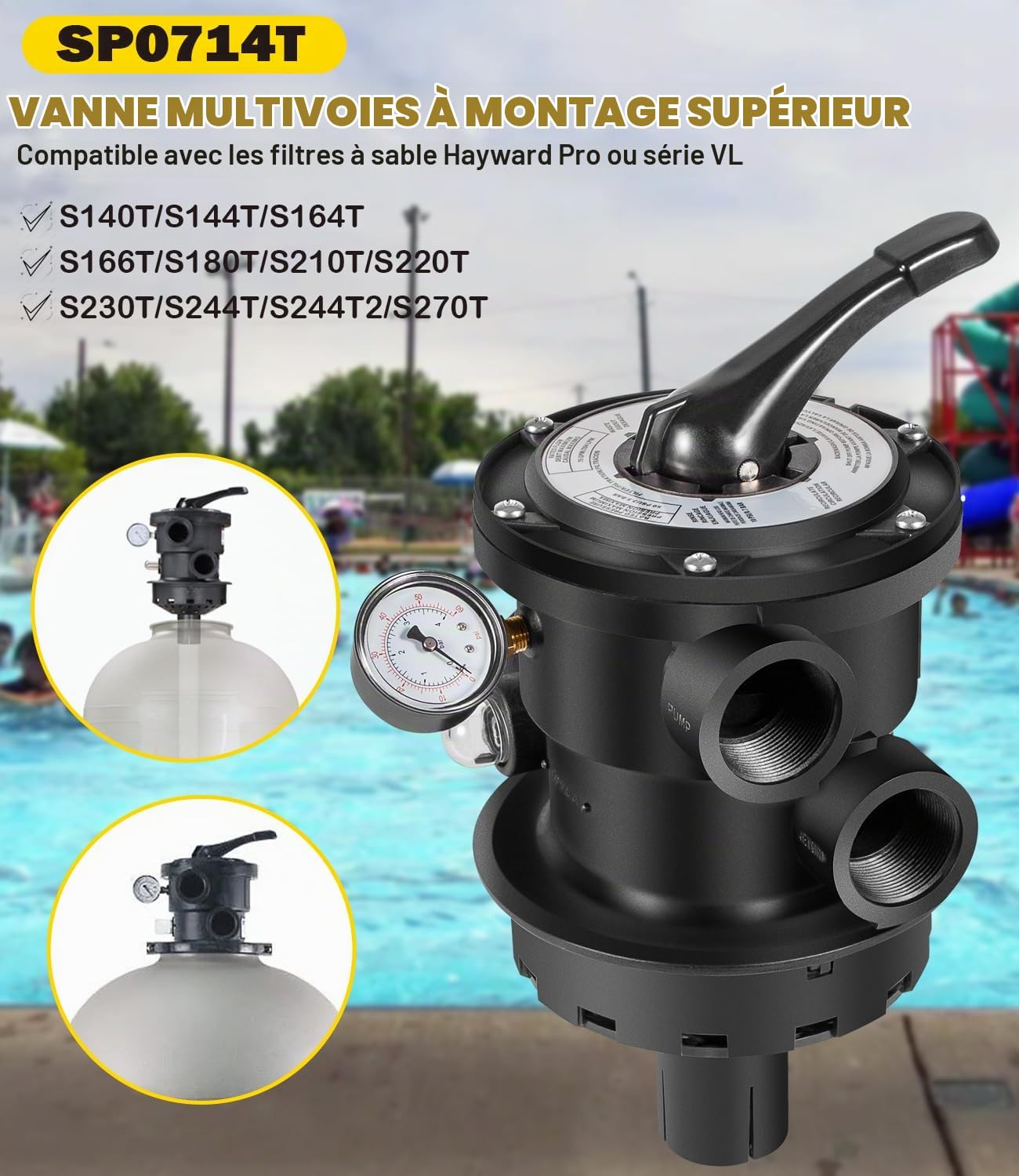 SP0714T VariFlo Vanne de commande 1-0,5" FIP 7 positions