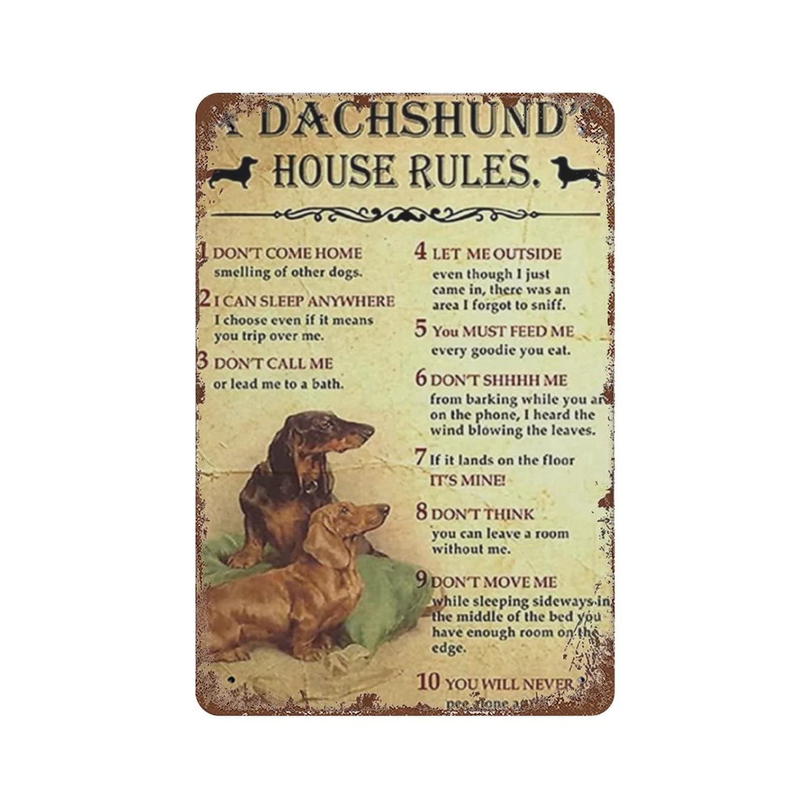 AOOEDM House Rules Metal Sign for Home Coffee Garage Wall Decor Vintage Poster Bar Signs for Home Bar Retro Metal Tin Sign