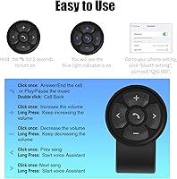 Vista 6 de Volante con botón multimedia Bluetooth, control remoto inalámbrico para automóvil, bicicleta, motocicleta, barco, IPX6, impermeable, compatible