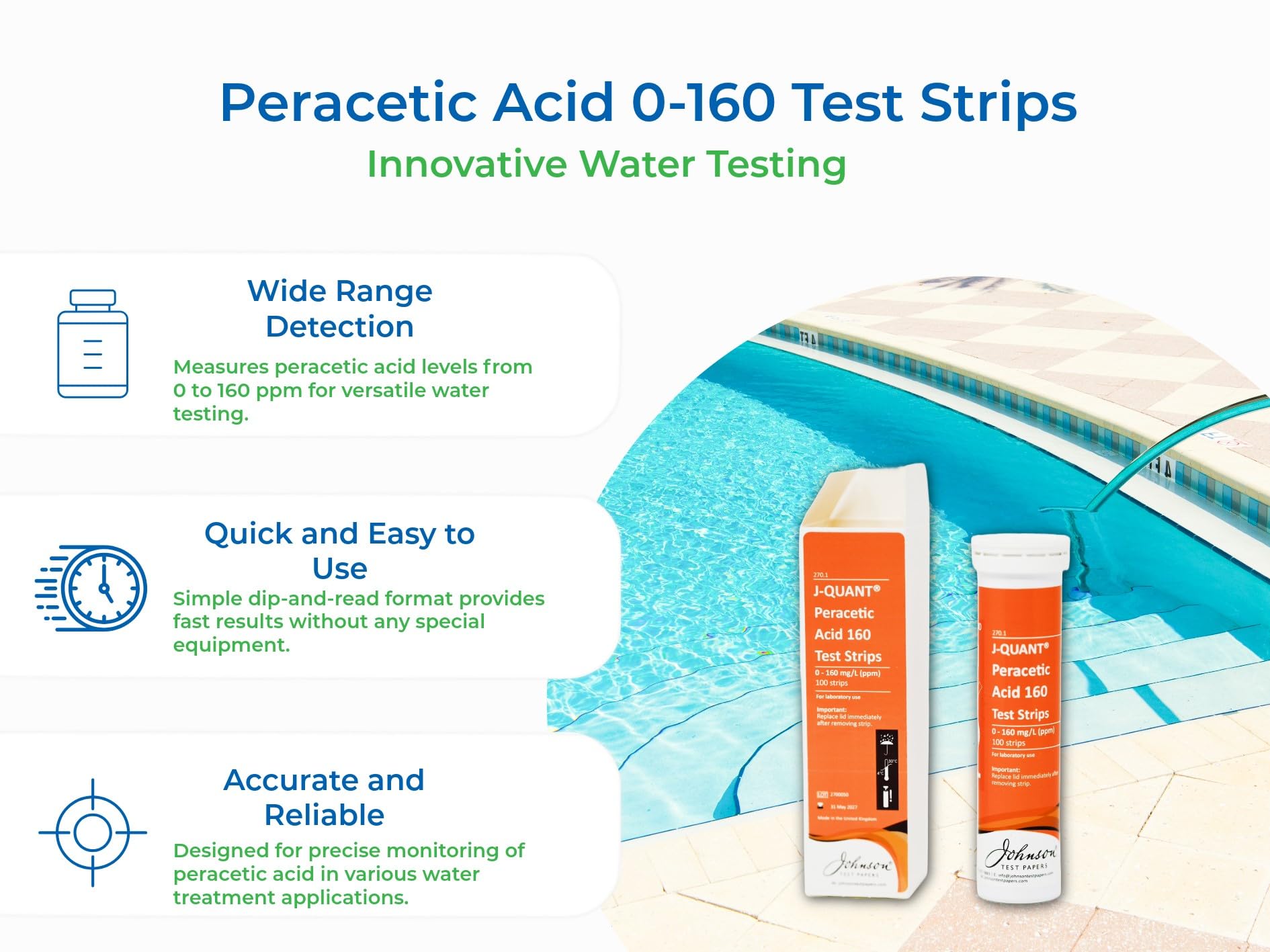Peracetic Acid 0-160 Test Strips