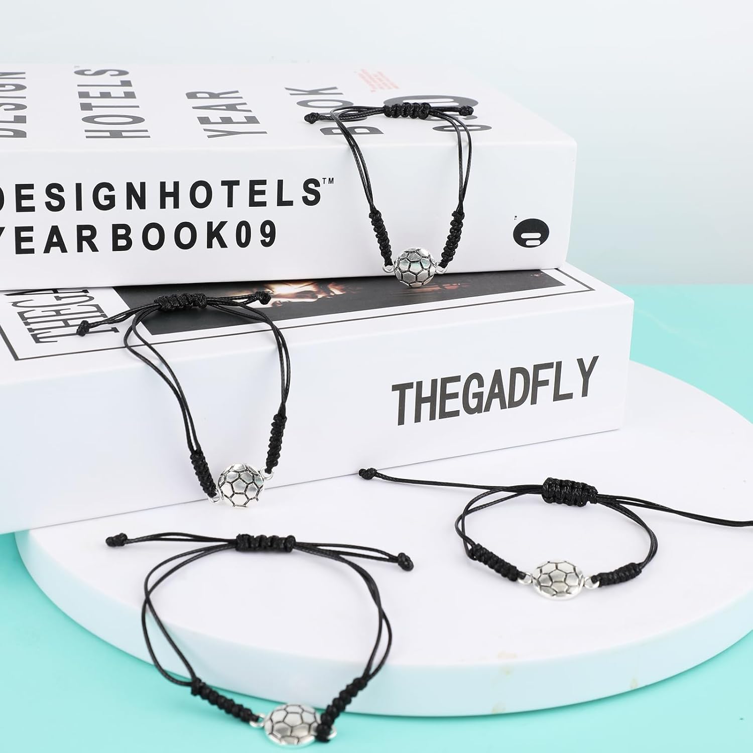 20pcs Soccer Bracelets, Braided Rope Soccer Charm Bracelets for Boys Girls, Adjustable Sport Bracelet Soccer Party Favors Unisex Jewelry for Sport Team Players Coaches - Image 4