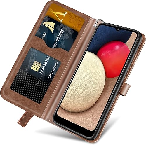 Miniatura 2 de Varohix Funda tipo cartera para Samsung Galaxy A03s con tarjeteroranura, a prueba de golpes, de piel sintética, con protección magnética, plegable,