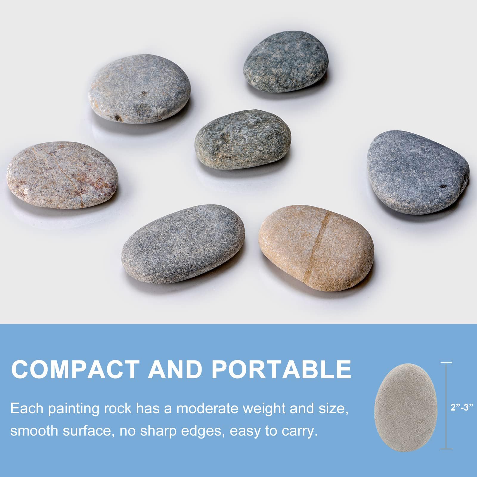 20 Flache Kieselsteine Zum Bemalen - Natursteine Für Kreative DIY-Projekte & Deko