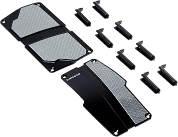 NRG Innovations PDL-150BK Black Brushed Aluminum Sport Pedal with Silver Carbon AT