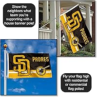 Vista 3 de WinCraft Bandera de San Diego Padres Logo Insignia de 3 x 5 pies con ojal